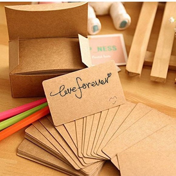 100 DIY Kraft Business Card Blanks round corners - Picture 6 of 7